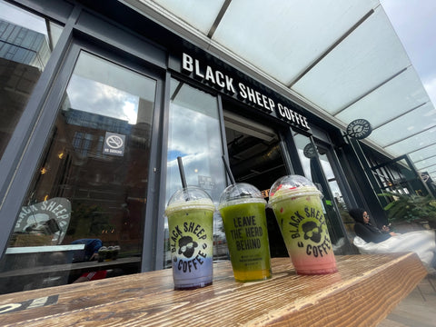 Black Sheep London coffee photos matcha range