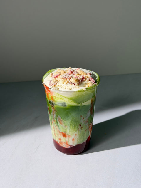 how to make a jammie dodger matcha latte - PerfectTed