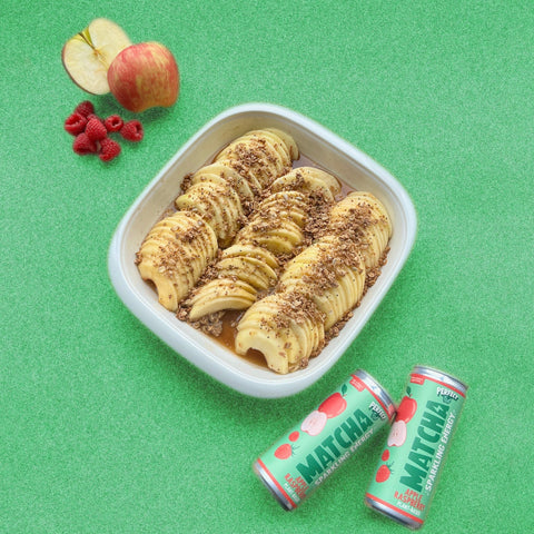 matcha apple raspberry baked apples - PerfectTed