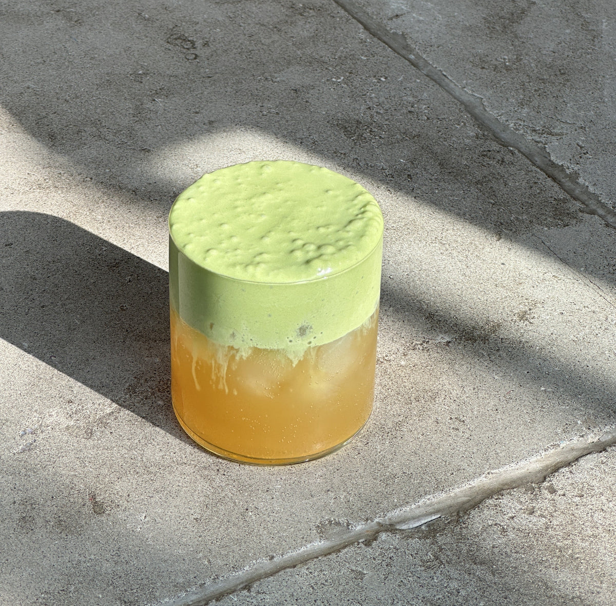 pear ginger healthy energy with matcha cream top - PerfectTed