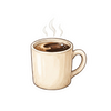 a sticker of a coffee cup