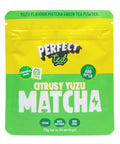 75g pouch of citrusy yuzu matcha latte powder