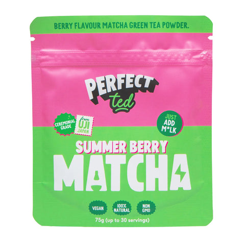 75g pouch of summer berry matcha latte