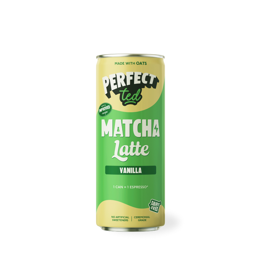 a can of tea with a green and white label