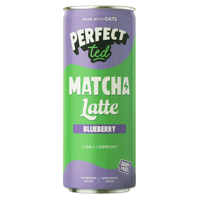 blueberry oat matcha latte - PerfectTed - Matcha Latte