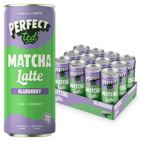 blueberry oat matcha latte - PerfectTed - Matcha Latte