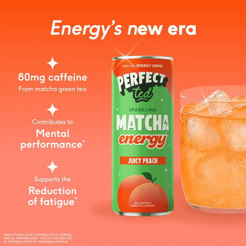 juicy peach matcha energy drink - PerfectTed -