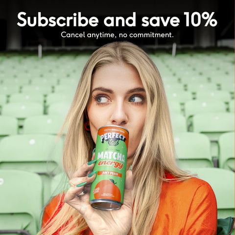 juicy peach matcha energy drink - PerfectTed -