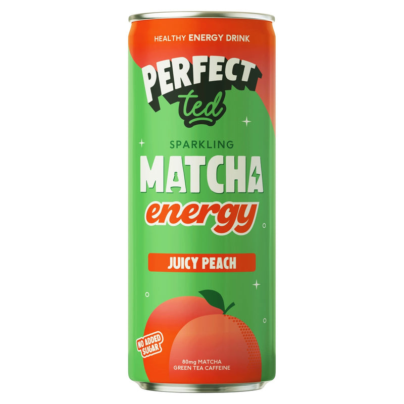juicy peach matcha energy drink