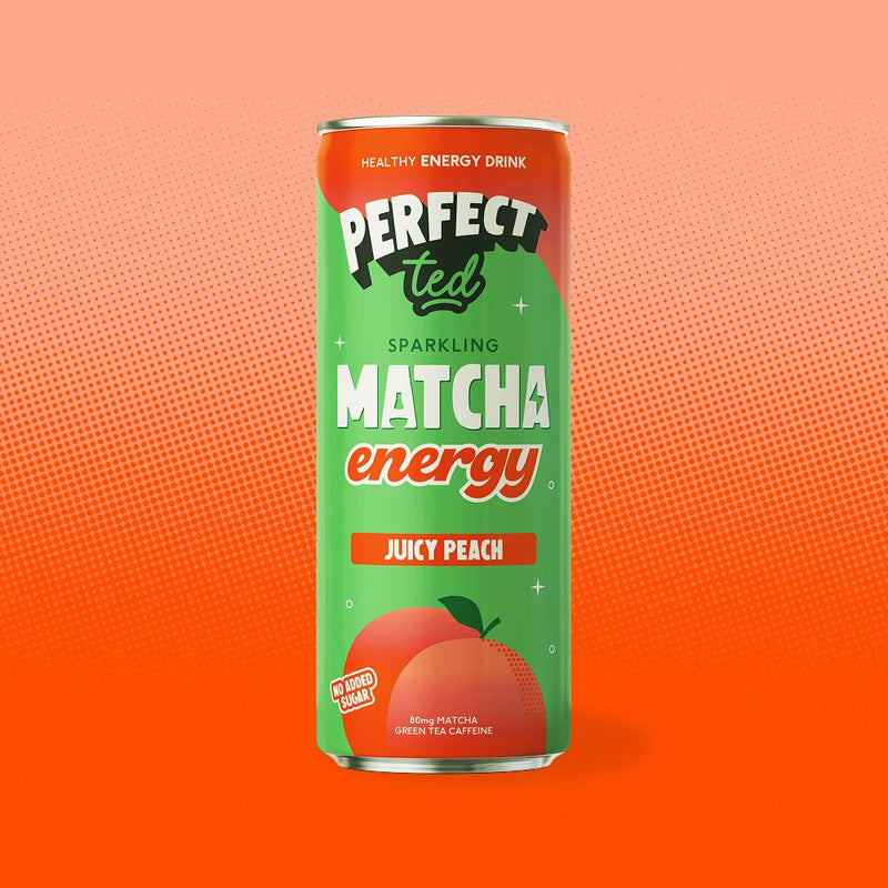 juicy peach matcha energy drink