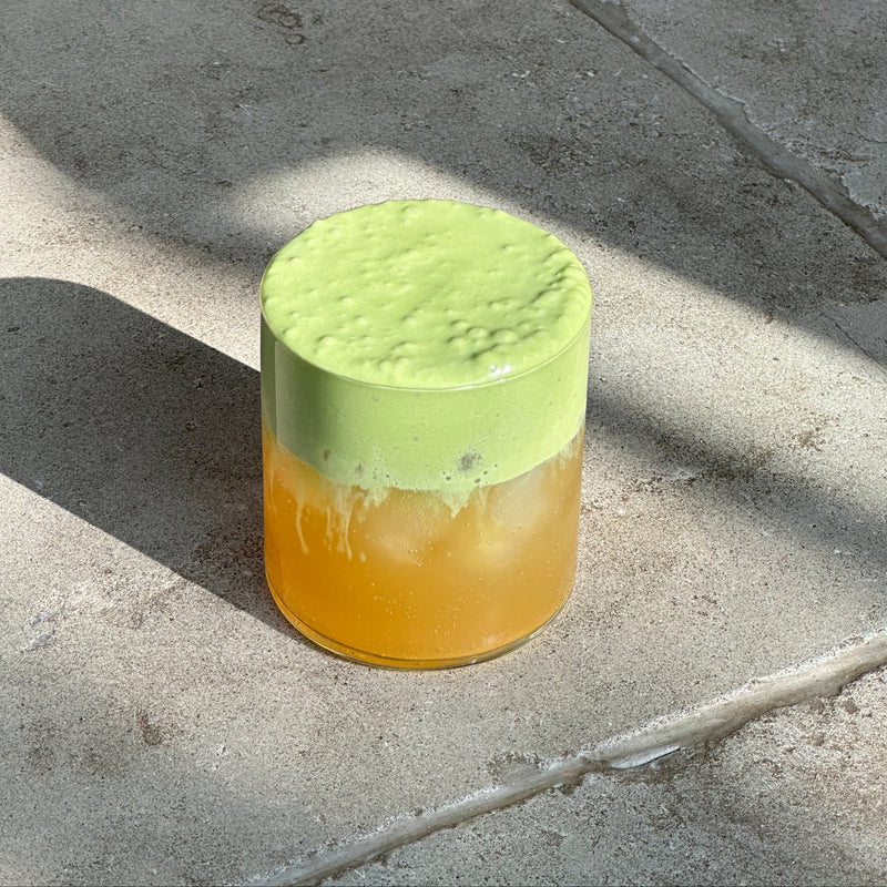 juicy peach matcha powder