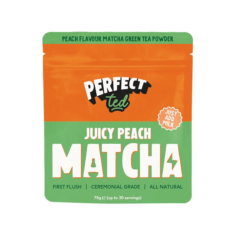 juicy peach matcha powder
