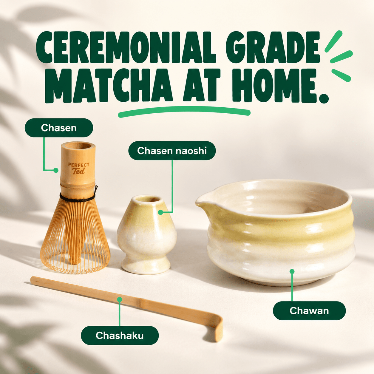 perfect ted butter yellow matcha set - PerfectTed -