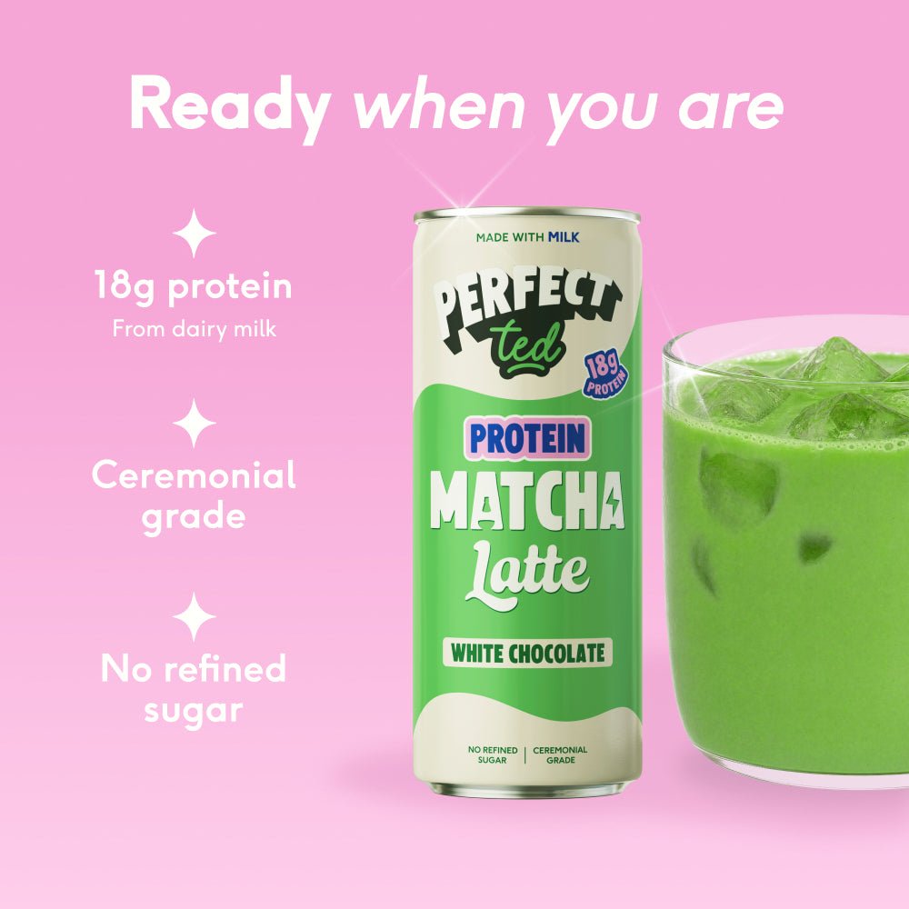 protein matcha latte - white chocolate - PerfectTed - Matcha Latte