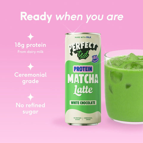 protein matcha latte - white chocolate - PerfectTed - Matcha Latte