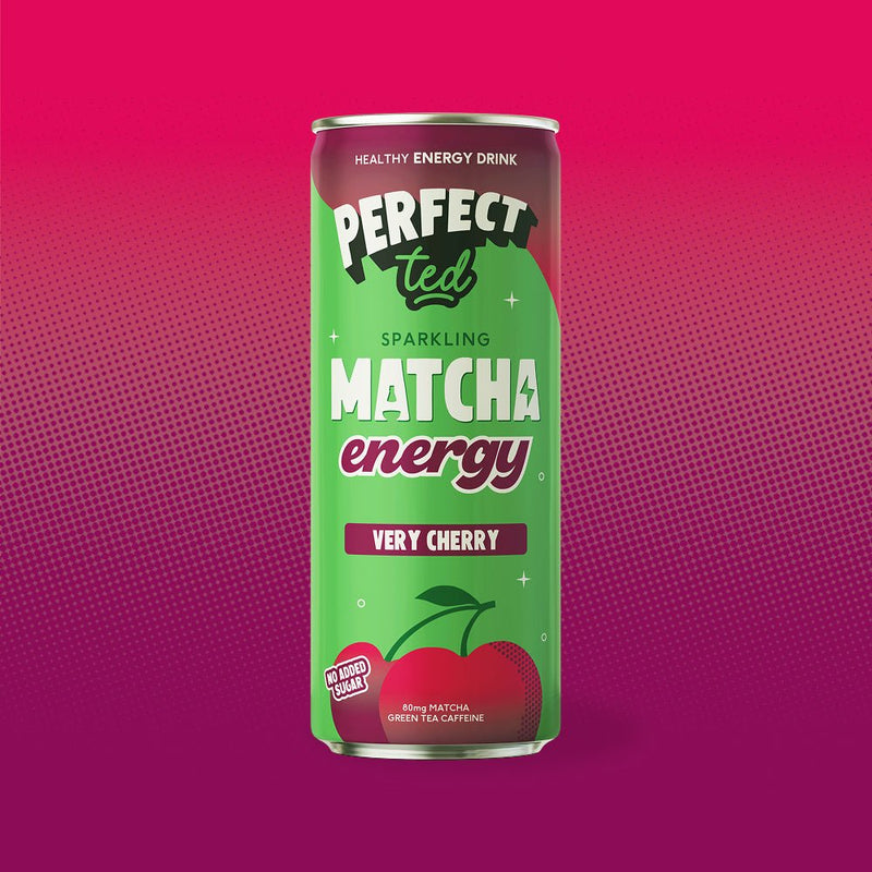 very cherry matcha energy drink
